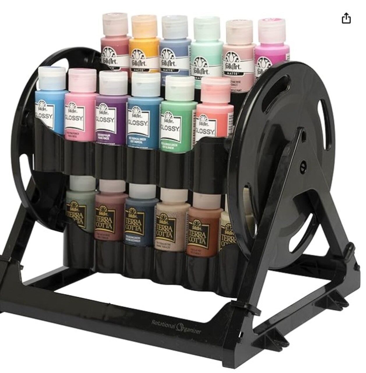 Storage for Rotational Organizers 31100, Black Container Holds 24 Standard 2 oz Bottles of Acrylic Paint for DIY Arts and Crafts